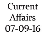 Current Affairs 7th September 2016