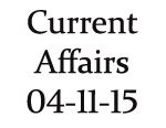 Current Affairs 4th November 2015