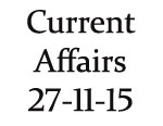 Current Affairs 27th November 2015