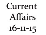 Current Affairs 16th November 2015 