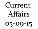 Current Affairs 05th September 2015