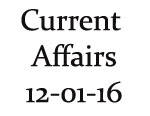 Current Affairs 12th January 2016