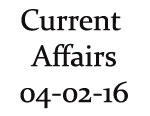 Current Affairs 4th February 2016
