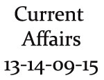 Current Affairs 13th and 14th September 2015